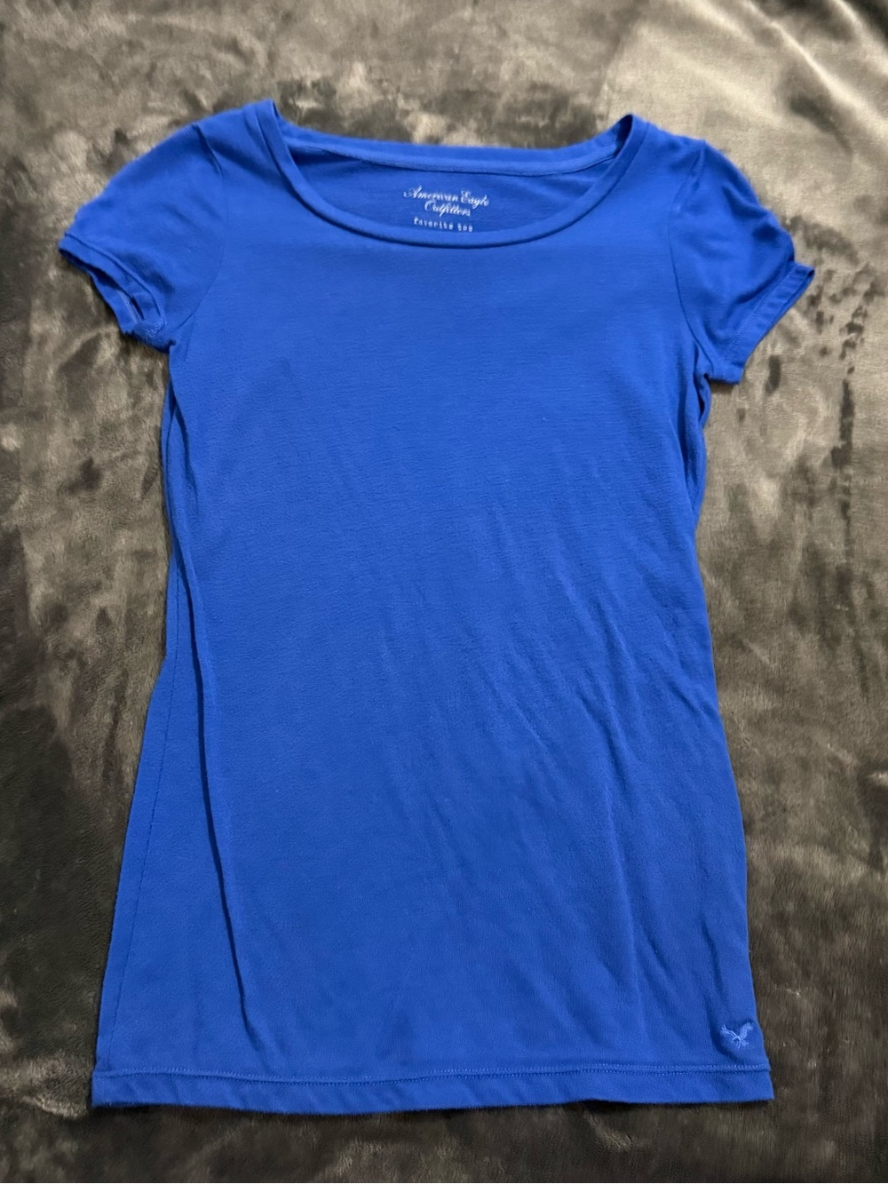 American Eagle Outfitters Cobalt Scoop Neck Short Sleeve Tee